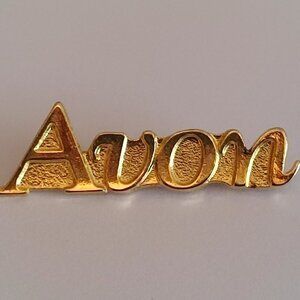 VINTAGE AVON Rep Pin Brooch Gold Tone Avon Logo Pin